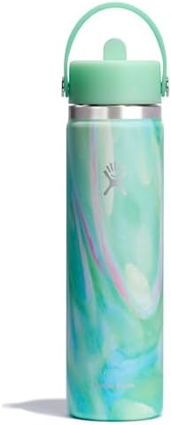 HYDRO FLASK Wide Mouth vacuum insulated stainless steel water bottle with leakproof closeable straw lid for cold water drinks, sports, travel, car and school