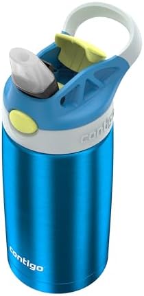 Contigo Autospout Water Bottle with Straw 13 oz Blue Poppy/Glacier