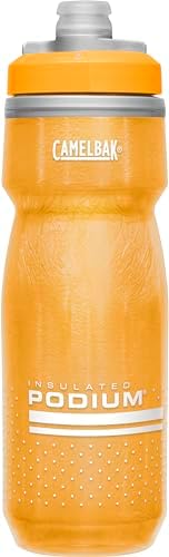 CamelBak Podium Chill Insulated Bike Water Bottle - Easy Squeeze Bottle - Fits Most Bike Cages - 21oz, Orange