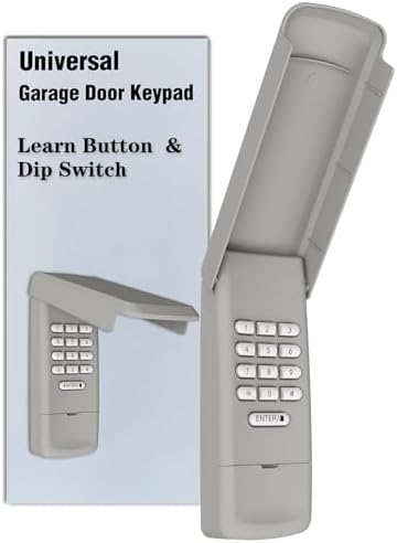 Universal Garage Door Opener Keypad Wireless Keypad Keyless Entry Compatible with LiftMaster Chamberlain Craftsman Genie Overhead Linear Wayne Dalton Garage Door Opener Remote Learn Button Dip Switch