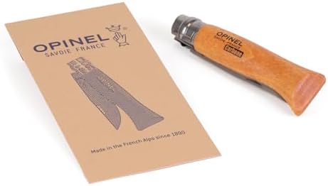 Opinel No.08 Carbon Steel Folding Pocket Knife with Beechwood Handle, Brown (2540089)