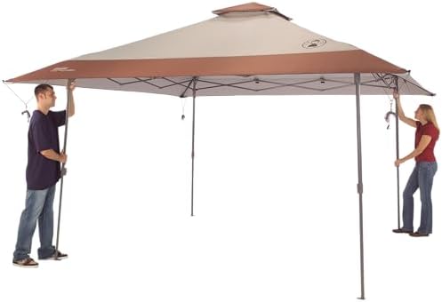 Coleman 13x13ft Instant Canopy Sun Shelter, Portable Shade Tent Sets Up in 3 Minutes, Vented Roof for Airflow & UPF 50+ Sun Protection