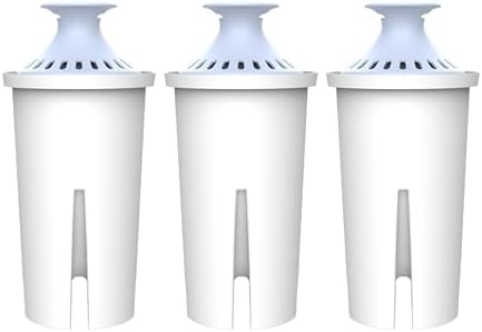 AQUA CREST Alkaline Water Filter, Intended for Brita® Pitchers and Dispensers, Everyday, UltraMax, Metro+, XL and More, NSF Certified, 2 Months, 3 Count, Mineralized Alkaline Water, Increases Water PH