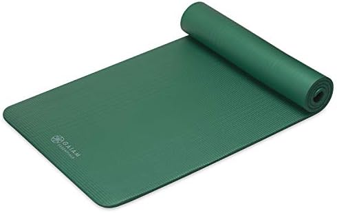 Gaiam Essentials Thick Yoga Mat Fitness & Exercise Mat with Easy-Cinch Yoga Mat Carrier Strap, 72"L x 24"W x 2/5 Inch Thick