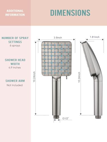 Cobbe Filtered Shower Head with Handheld, High Pressure 6 Spray Mode Showerhead with Filters, Water Softener Filters Beads for Hard Water - Remove Chlorine - Reduces Dry Itchy Skin, Brushed Nickel