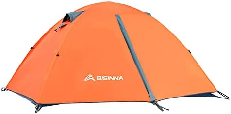 BISINNA 2/4 Person Camping Tent Lightweight Backpacking Tent Waterproof Windproof Two Doors Easy Setup Double Layer Outdoor Tents for Family Camping Hunting Hiking Mountaineering Travel