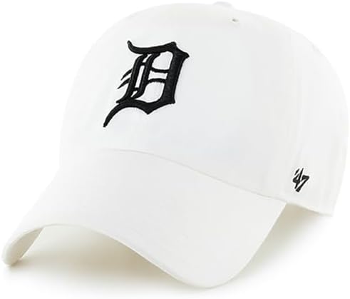 47 MLB White Team Color Primary Logo Clean Up Adjustable Strap Hat Cap, Adult One Size Fits All