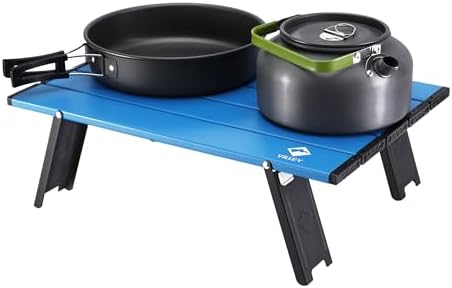 VILLEY Portable Mini Folding Beach Table, Ultralight Aluminum Side Table with Carry Bag for Camping, Picnics, and Outdoor Activities