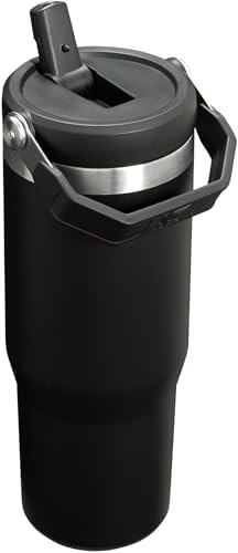 Stanley IceFlow Stainless Steel Tumbler - Vacuum Insulated Water Bottle for Home, Office or Car Reusable Cup with Straw Leak Resistant Flip Cold for 12 Hours or Iced for 2 Days, Black 2.0, 30oz