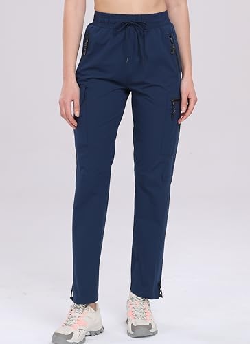 Oalka Women's Hiking Pants Water Resistant Quick Dry Cargo Pockets Pants