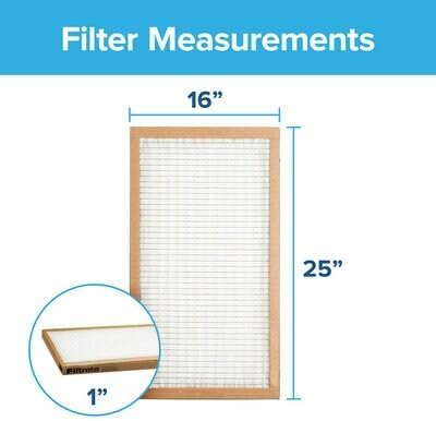 Filtrete 14x24x1 Air Filter, 3M MERV 5 HVAC AC Furnace Filter Replacement, 6-Pack (Actual Size 13.81x23.81x0.88 in)