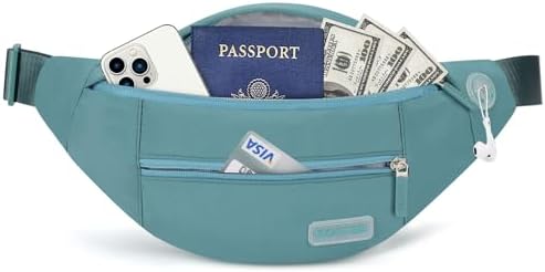 MAXTOP Large Crossbody Fanny Pack with 4-Zipper Pockets,Gifts for Enjoy Sports Festival Workout Traveling Running Casual Hands-Free Wallets Waist Pack Phone Bag Carrying All Phones