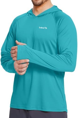 baleaf Men's Sun Protection Hoodie Shirt UPF 50+ Long Sleeve UV SPF T-Shirts Rash Guard Fishing Swimming Lightweight