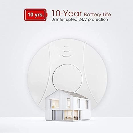4 Pack Photoelectric Smoke and Carbon Monoxide Detector, Smoke Alarm Sealed-in 10 Year Lithium Battery-Operated (White)