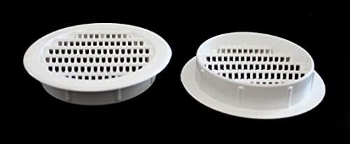 3" Round Plastic Louver Soffit Air Vent Reptile Screen Grille Cover (16, White)