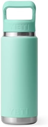 YETI Rambler 26 oz Bottle, Vacuum Insulated, Stainless Steel with Color Matching Straw Cap