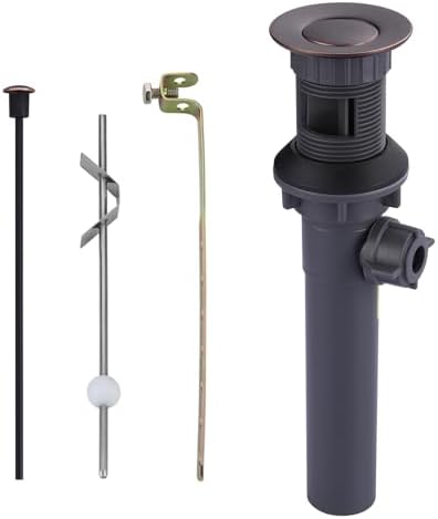 Bathroom Sink Drain with Lift Rod, Oil Rubbed Bronze Sink Drain with Overflow, ARCORA Drain Stopper for Vessel Sink