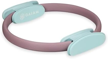Gaiam Pilates Ring Fitness Circle - Lightweight & Durable Foam Padded Handles, Flexible Resistance Exercise Equipment for Toning Arms, Thighs/Legs & Core