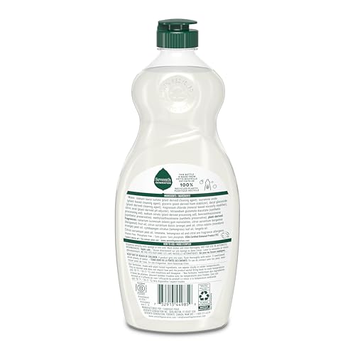 Seventh Generation Dish Liquid Soap Clementine Zest Lemongrass Pack of 6 Dishwashing Soap Liquid Soap 19 oz