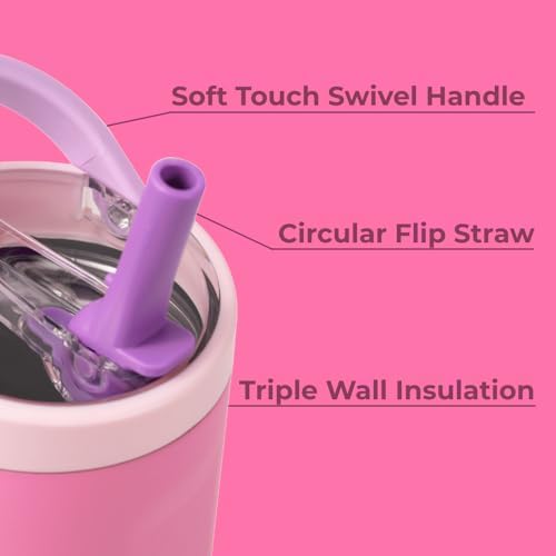 HydroJug Sport - Stainless Steel Tumbler with Straw, Vacuum Insulated, 32oz Leakproof Water Bottle, Ergonomic Design, Reusable, Dishwasher Safe, Rubber Base, Durable for Gym or Outdoors, Pink Sugar