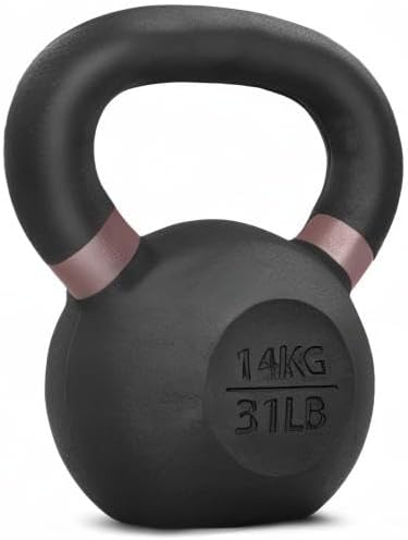 Yes4All Powder Coated Cast Iron Kettlebell Strength Training Kettlebells Weight Set for Full Body Workout, Home Gym