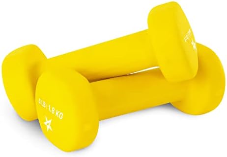 Yes4All Neoprene Coated Dumbbell Hand Weight Sets of 2 - Multiple Weight Options with 15 Colors, Anti-roll, Anti-Slip, Hexagon Shape