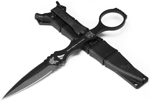 Benchmade - SOCP Knife, Double Edge Dagger Blade, Plain Edge, Black Handle