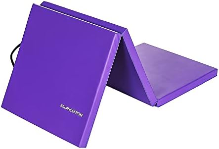 BalanceFrom Folding Gymnastics Mat Home Gym Floor Tumbling Equipment, Multicolor