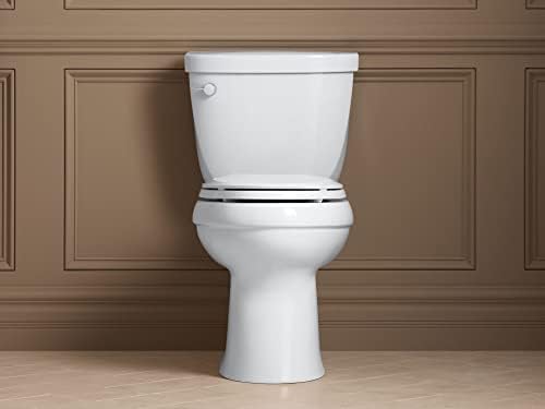 KOHLER K-4636-96 Cachet Quiet Close Elongated Toilet Seat, Slow Close Lid and Seat, Grip-Tight Bumpers and Installation Hardware, Biscuit