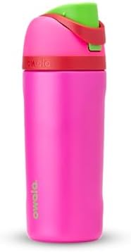 Kids FreeSip Insulated Stainless Steel Water Bottle with Straw for Sports, Travel, and School, BPA-Free Sports Water Bottle, 16 oz, All The Berries