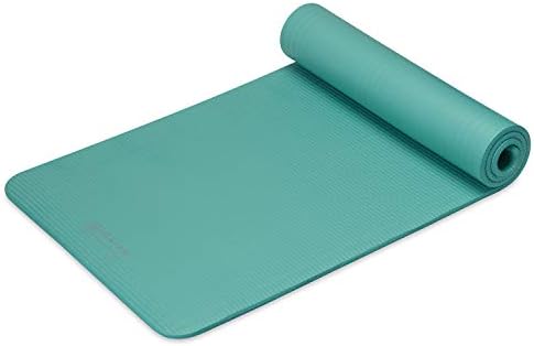 Gaiam Essentials Thick Yoga Mat Fitness & Exercise Mat with Easy-Cinch Yoga Mat Carrier Strap, 72"L x 24"W x 2/5 Inch Thick