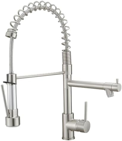 AIMADI Kitchen Faucet with Pull Down Sprayer,Commercial Stainless Steel Pull Down Sprayer Kitchen Faucet Single Hole Single Handle RV Laundry Outdoor Kitchen Sink Faucets