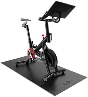 Bike Mat Compatible with Peloton Bike,Elliptical,Treadmill Mat, 6mm Thick, Under Exercise Bike Trainer Pad for Indoor Stationary Spin Bike Gym Equipment Hardwood Floor Carpet Protector