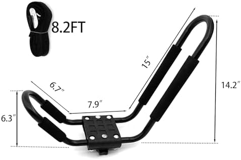 Kayak Roof Rack for 2 Kayaks Carrier, Kayak J Bar Hooks Roof Mount Racks for Universal Cars, SUV, Truck, Set of 4