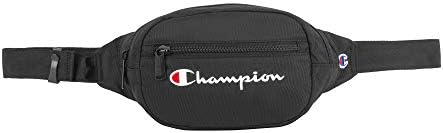 Champion Waist Pack, Black/White Logo, One Size