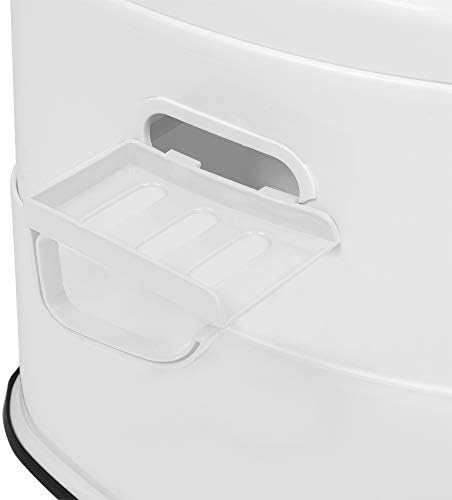 VINGLI Portable Toilet | Indoor Outdoor Commode w/Detachable Inner Bucket & Removable Paper Holder, Lightweight & Compact for Camping, Boat, Van, Emergency Use (White)