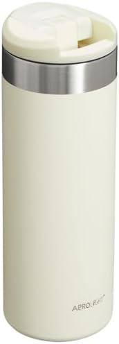 Stanley AeroLight Transit Bottle 16 oz | Locking Drink Through Lid | Leak Resistant Water Bottle or Coffee Travel Mug | Lightweight Insulated Stainless Steel | BPA-Free | Cream