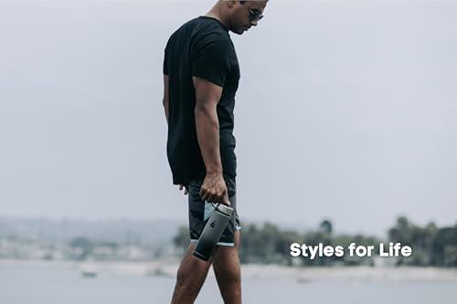 HYDRO CELL Stainless Steel Insulated Water Bottle with Straw - For Cold & Hot Drinks - Metal Vacuum Flask with Screw Cap and Modern Leakproof Sport Thermos for Adults (Graphite/Black 18oz)