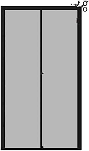 Yotache Adjustable Magnetic Screen Door Fit Doors Size Width 34"-38" Height 96"-98", Reinforced Fiberglass Mesh Curtain with Unique Widen Strip, Black