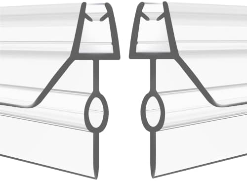 2-Pack Frameless Shower Door Bottom Seal (1/4'' X 39'') Clear Glass Shower Door Seal Strip Shower Door Sweep can Covers up to 22mm Gap - Stop Leaks