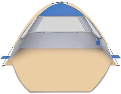Gorich Beach Tent Sun Shelter for 3/4-5/6-7/8-10 Person with UPF 50+ UV Protection, Lightweight & Easy Setup Beach Shade Canopy, Portable Beach Shade Tent Beach Cabana