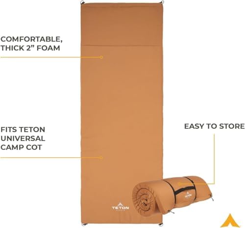 Teton Canvas Camp Pad, Sleeping Pad for Car Camping, Brown