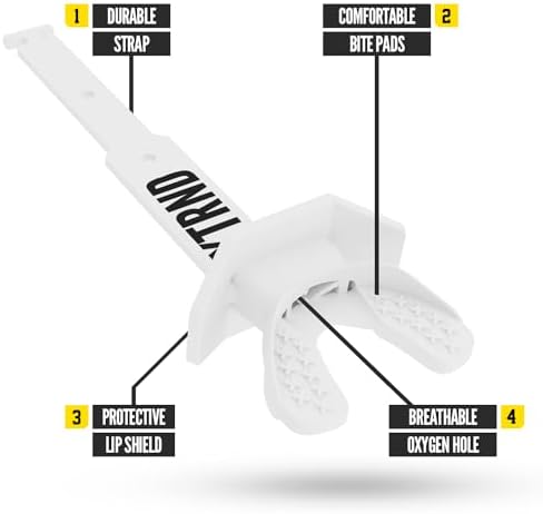 Nxtrnd Two Football Mouth Guard, Football Mouthpiece with Strap, Fits Adult & Youth (White)