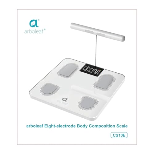 arboleaf Scale for Body Weight, Bluetooth Smart Digital Weighing Scales with 8 Electrode, High Precision 26 Body Composition Analyzer for BMI Muscle Mass