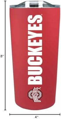 Campus Colors NCAA Stainless Steel Tumbler perfect for Gameday - 18 oz - Double Walled - Keeps Drinks Perfectly Insulated (Ohio State Buckeyes - Red)