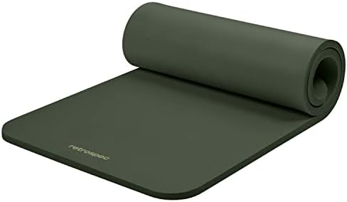 Retrospec Solana Yoga Mat 1" Thick With Nylon Carry Strap for Men & Women - Non Slip Exercise Mat for Home Yoga, Pilates, Stretching, Floor & Fitness Workouts