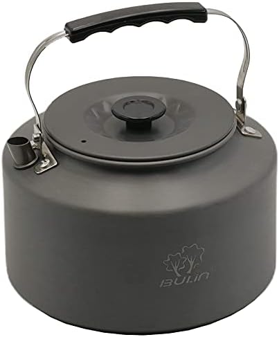 Bulin Camping Kettle, 2.2L Large Portable Stovetop Tea Kettle Fast Heating Boiling Hot Water for Open Fire Lightweight Coffee Pot with Anti-Scald Handle & Carry Bag for Outdoor Hiking Picnic Travel