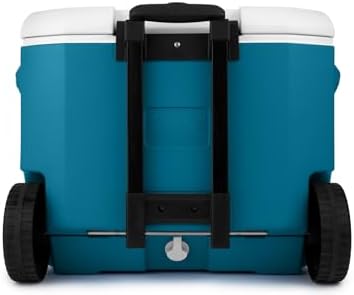 Coleman Chiller Series 60qt Wheeled Portable Cooler Insulated Hard Cooler with Ice Retention & Heavy-Duty Wheels & Handle Great for Camping Tailgating Beach Picnic Groceries Boating & More