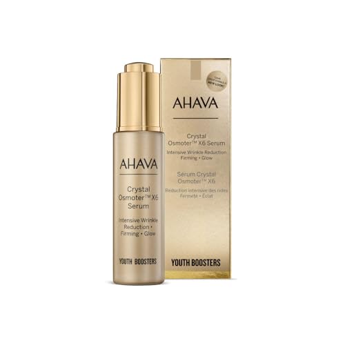 AHAVA Crystal Osmoter X6 Serum - Revolutionary Youth Booster & Intense Wrinkle Reduction, Enhances Youthful Glow & Firming, Enriched with Exclusive Blend of Dead Sea Osmoter & Jojoba Oil, 1 Fl.Oz