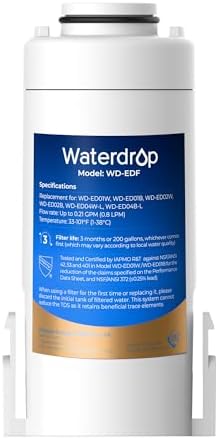Waterdrop WD-EDF Replacement Filters for Waterdrop Electirc Water Filter Pitcher ππ-ππππ/ππππ/ππππ/πππππ/πππππ, 3 Months or 200 Gallons, NSF/ANSI 401&53&42, 1 Filter